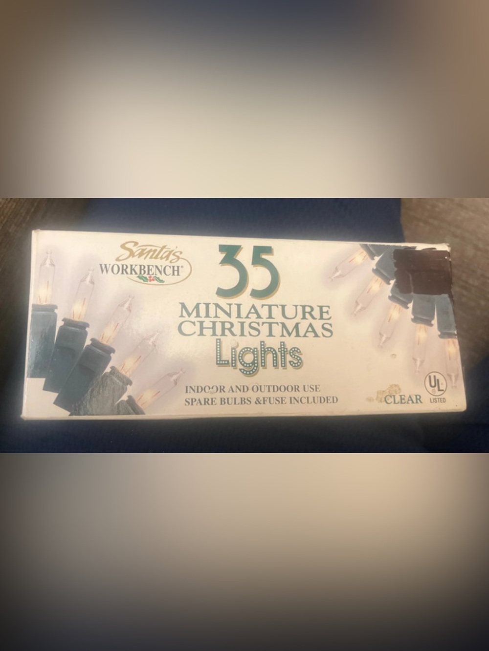 Santa's Workbench 35 Miniature Christmas Lights - Clear Bulbs